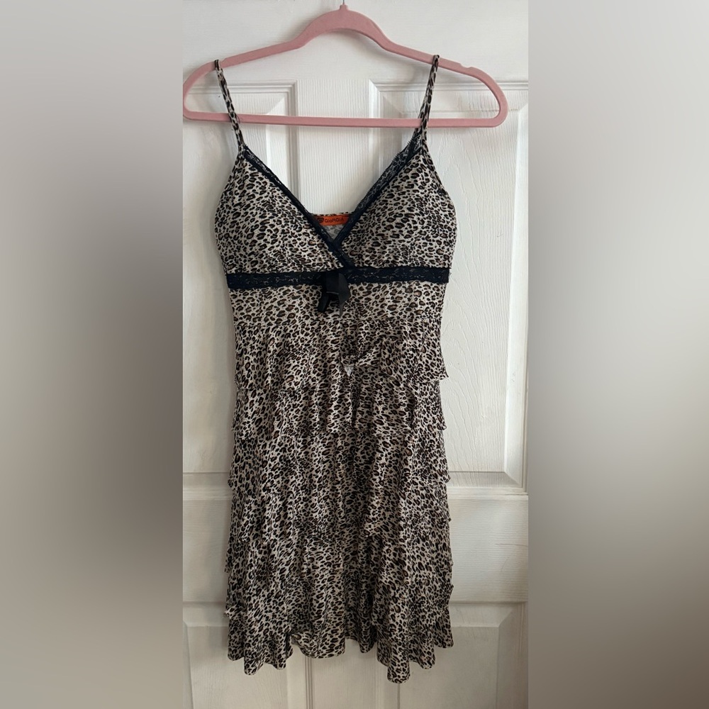 Leopard Print Ruffle Dress
